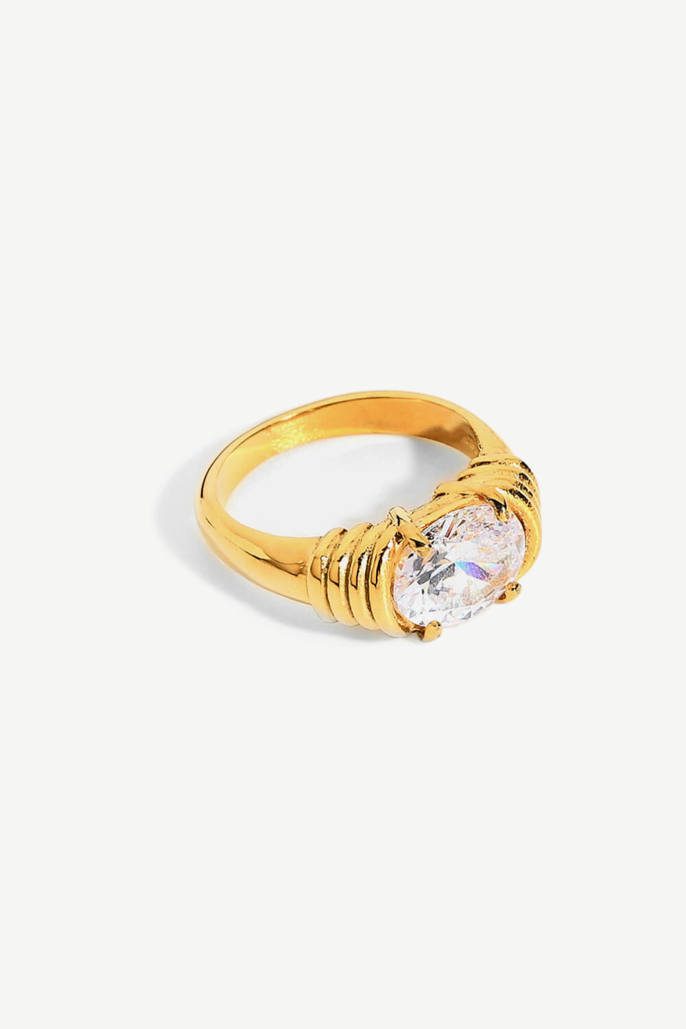 Glitz and glam 18K Gold Plated Zircon Ring