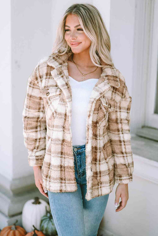 What I really want -Plaid Collared Neck Jacket