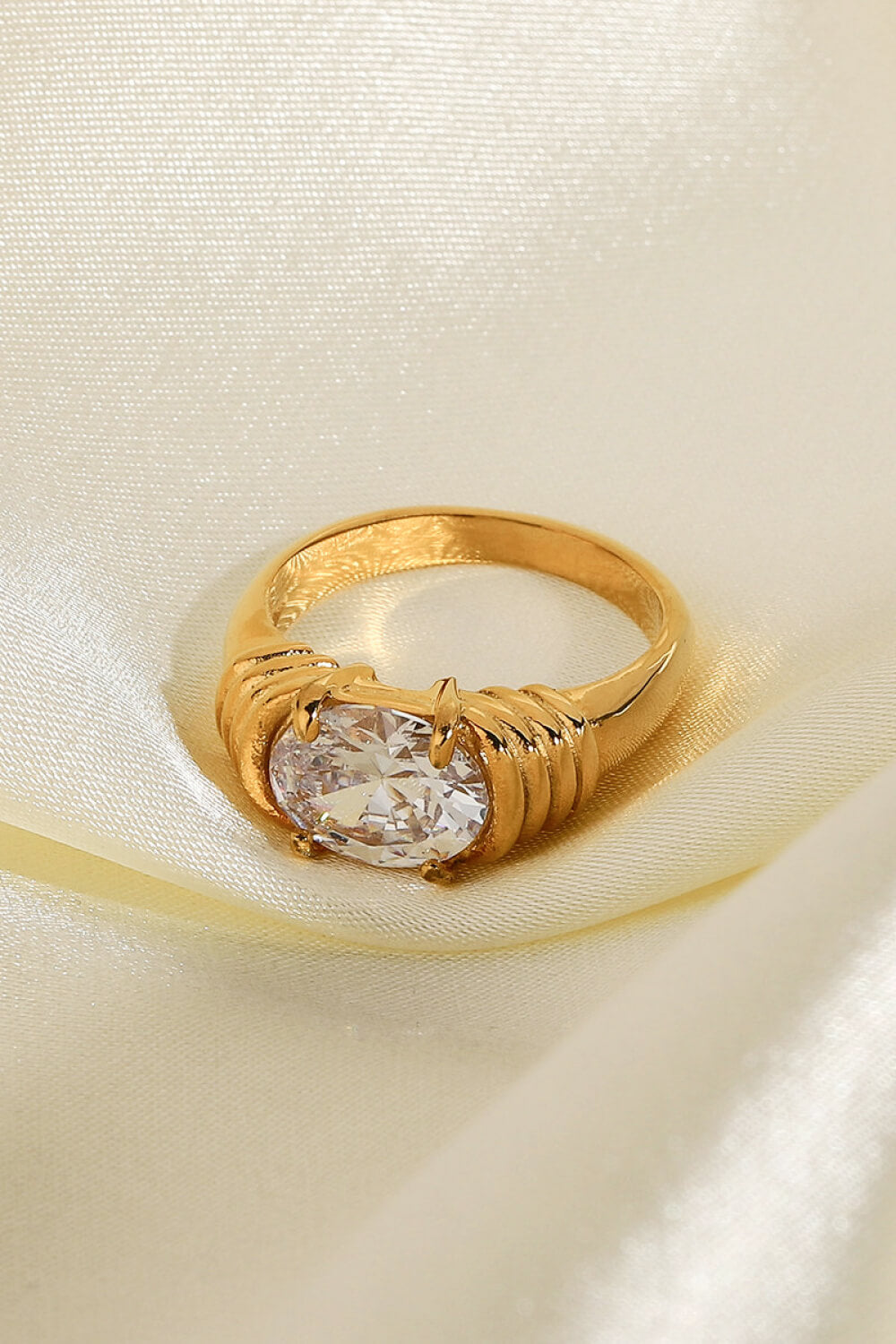 Glitz and glam 18K Gold Plated Zircon Ring