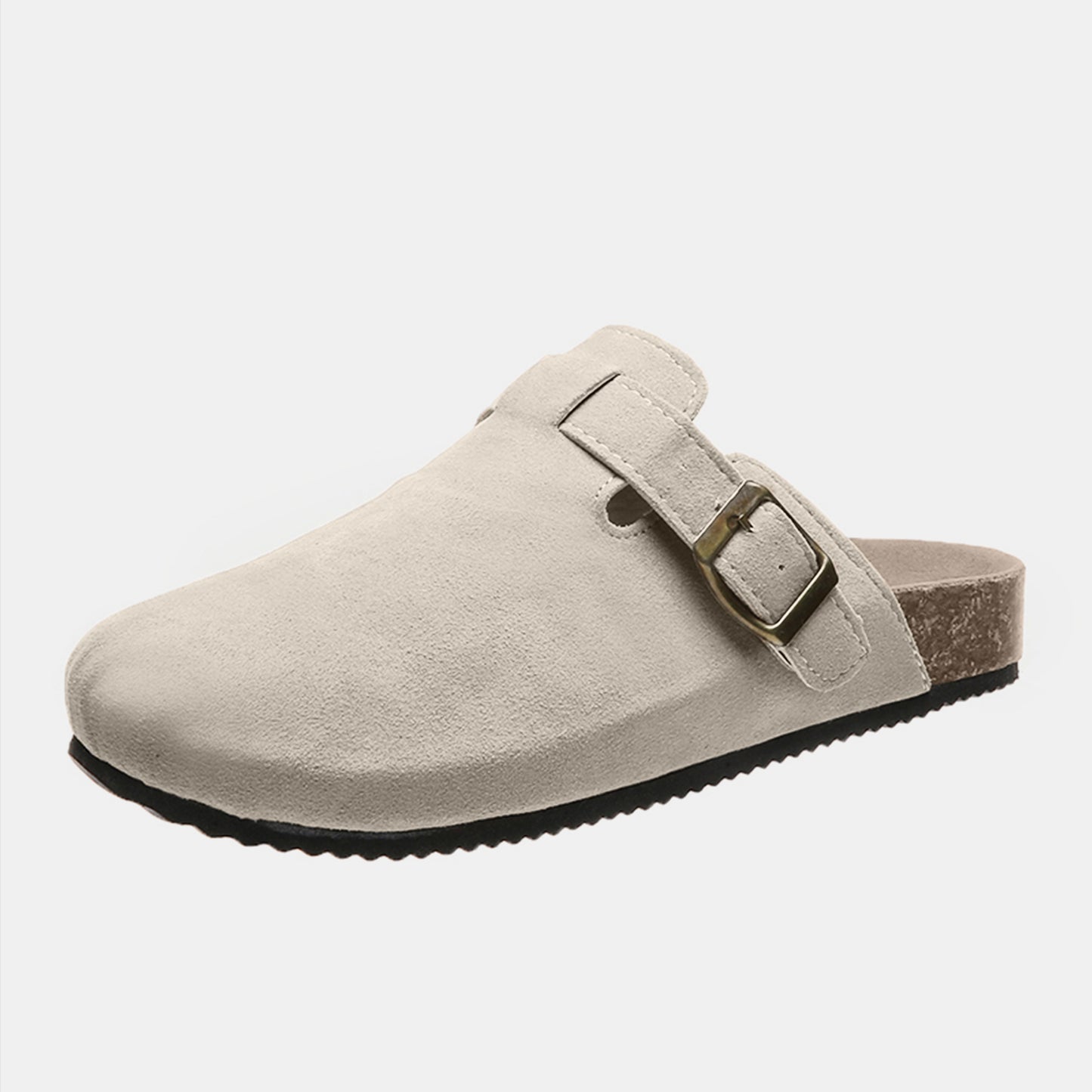 Take it easy -Suede Closed Toe Buckle Slide