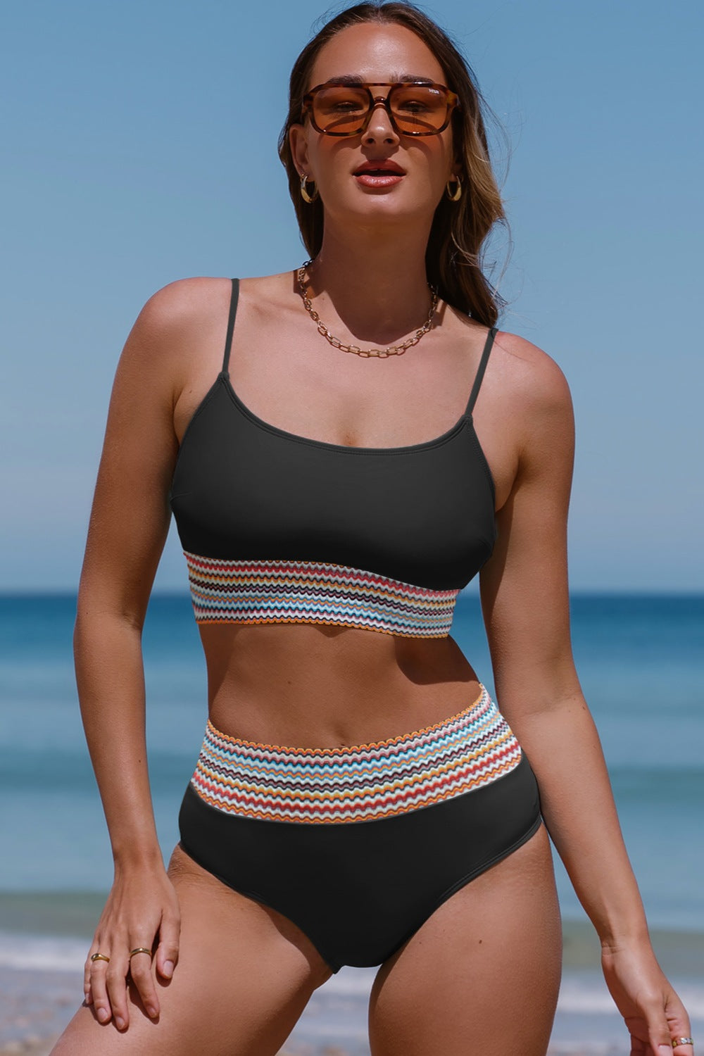 Scoop Neck Spaghetti Strap Two-Piece Swim Set