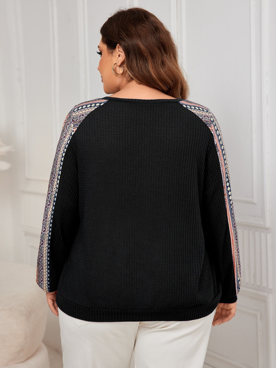 Plus Size Printed Long Sleeve Sweatshirt