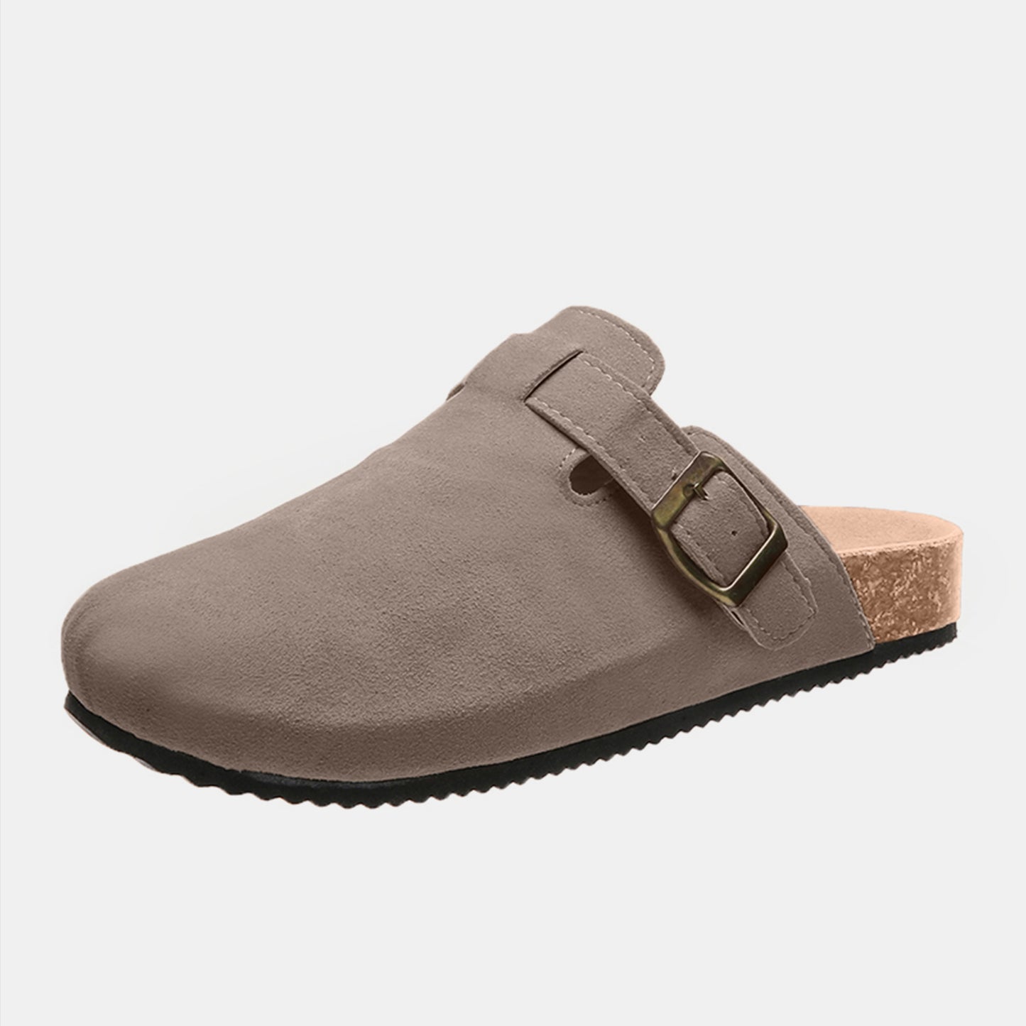 Take it easy -Suede Closed Toe Buckle Slide