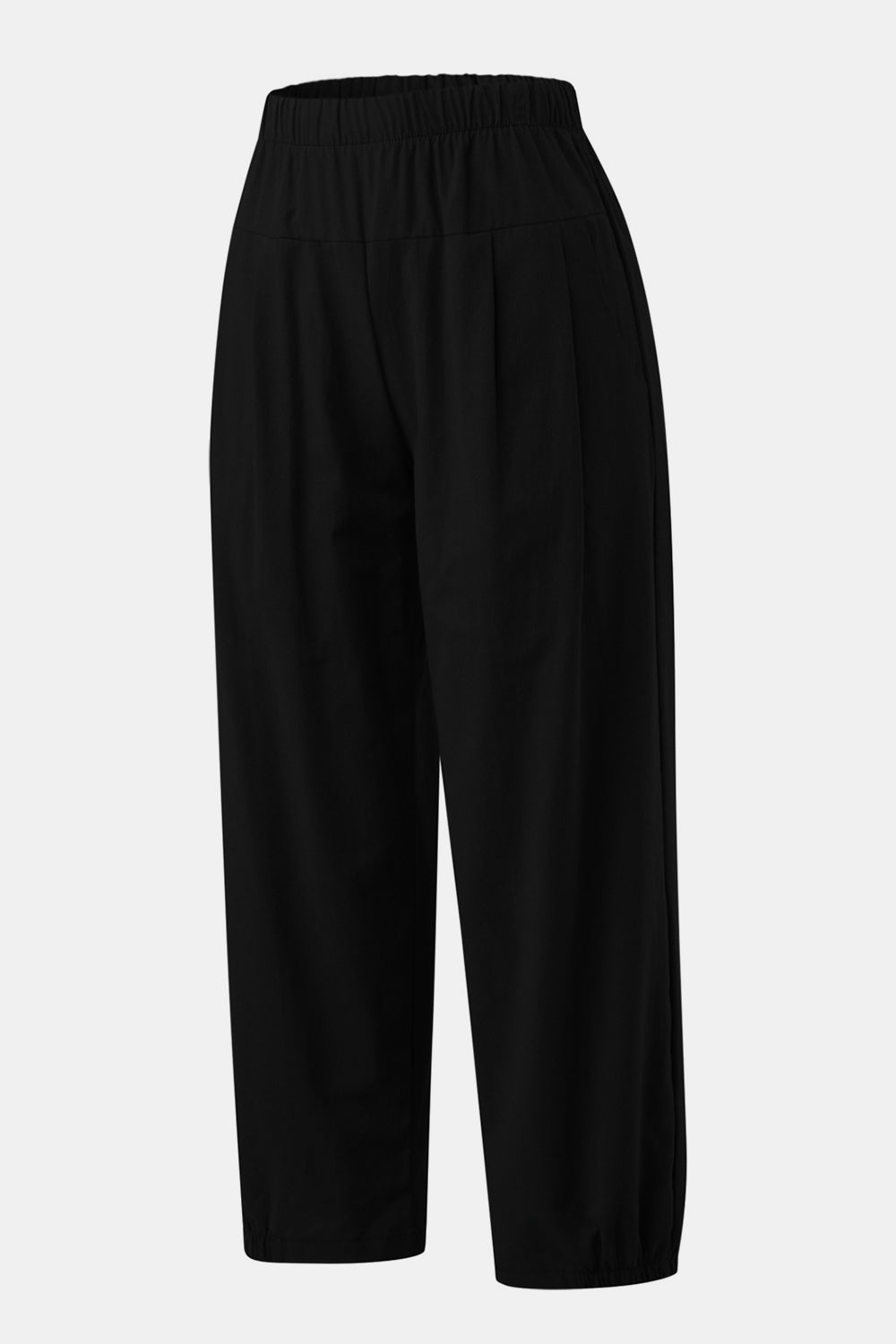 Full Size Elastic Waist Cropped Pants