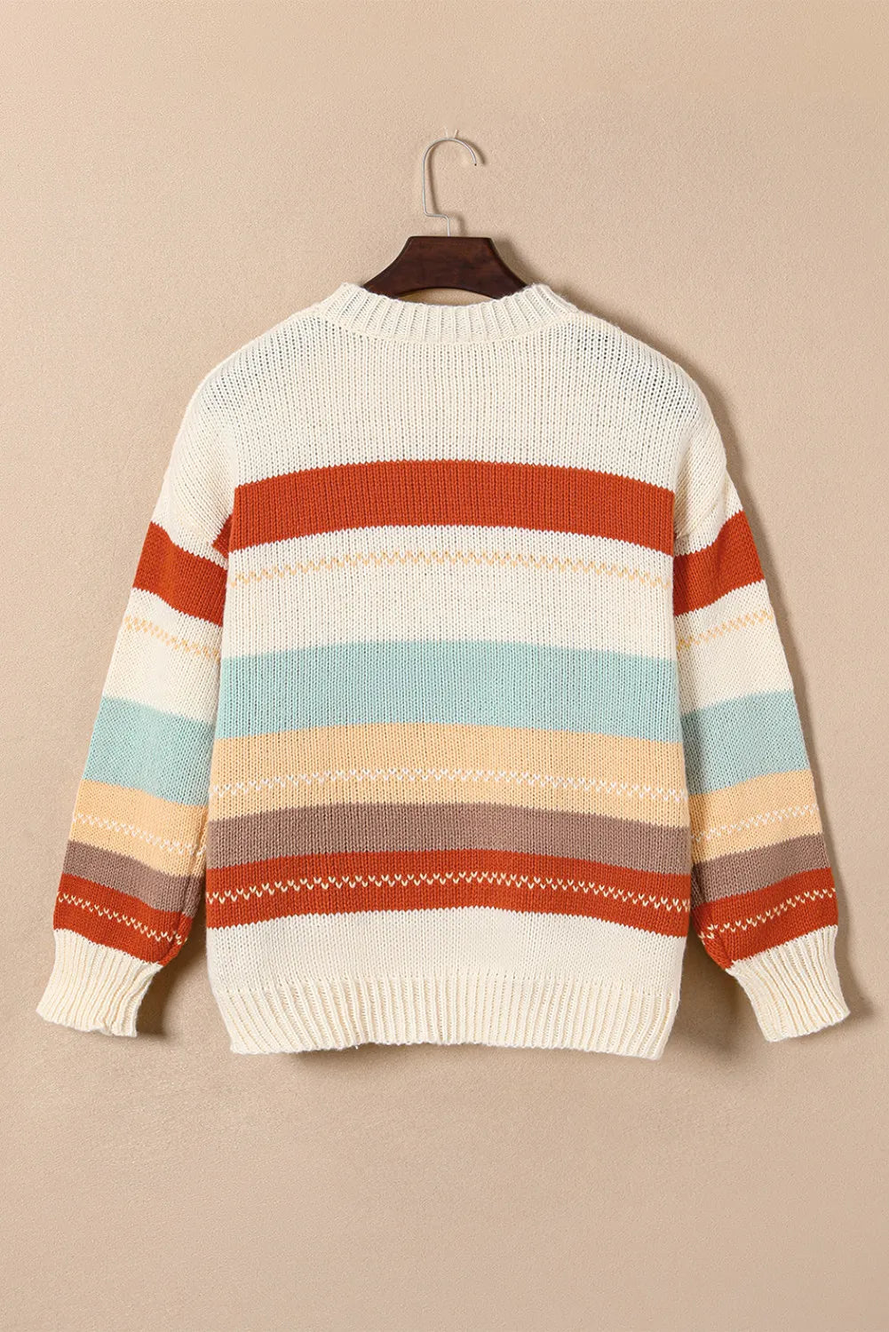 Striped Dropped Shoulder Crewneck Sweater