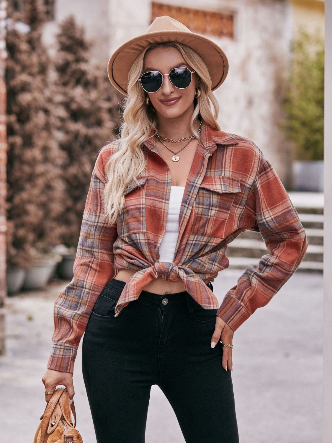 Teagan Plaid Dropped Shoulder Longline Shirt