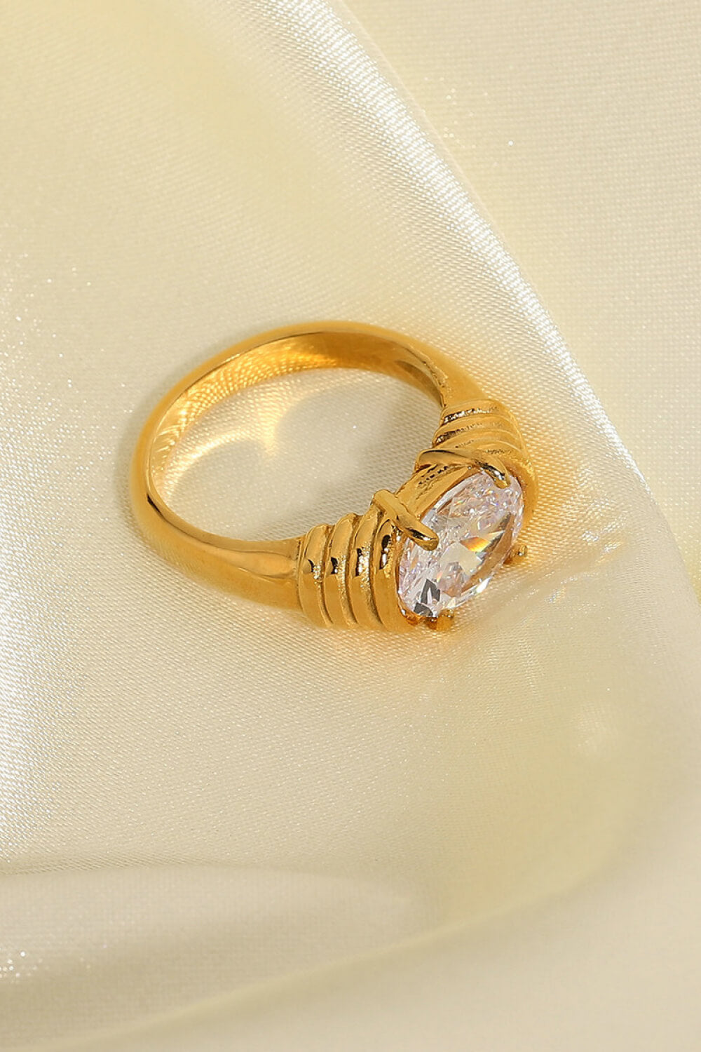 Glitz and glam 18K Gold Plated Zircon Ring