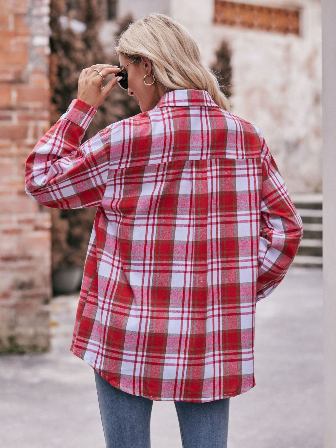 Teagan Plaid Dropped Shoulder Longline Shirt