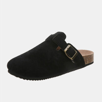 Take it easy -Suede Closed Toe Buckle Slide