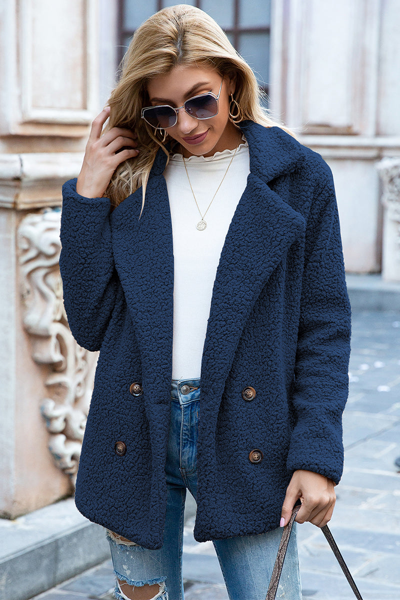 Full Size Lapel Collar Sherpa Coat