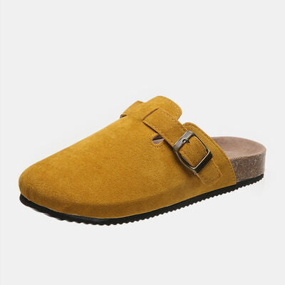 Take it easy -Suede Closed Toe Buckle Slide