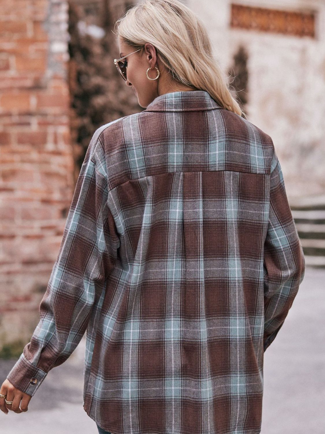 Teagan Plaid Dropped Shoulder Longline Shirt