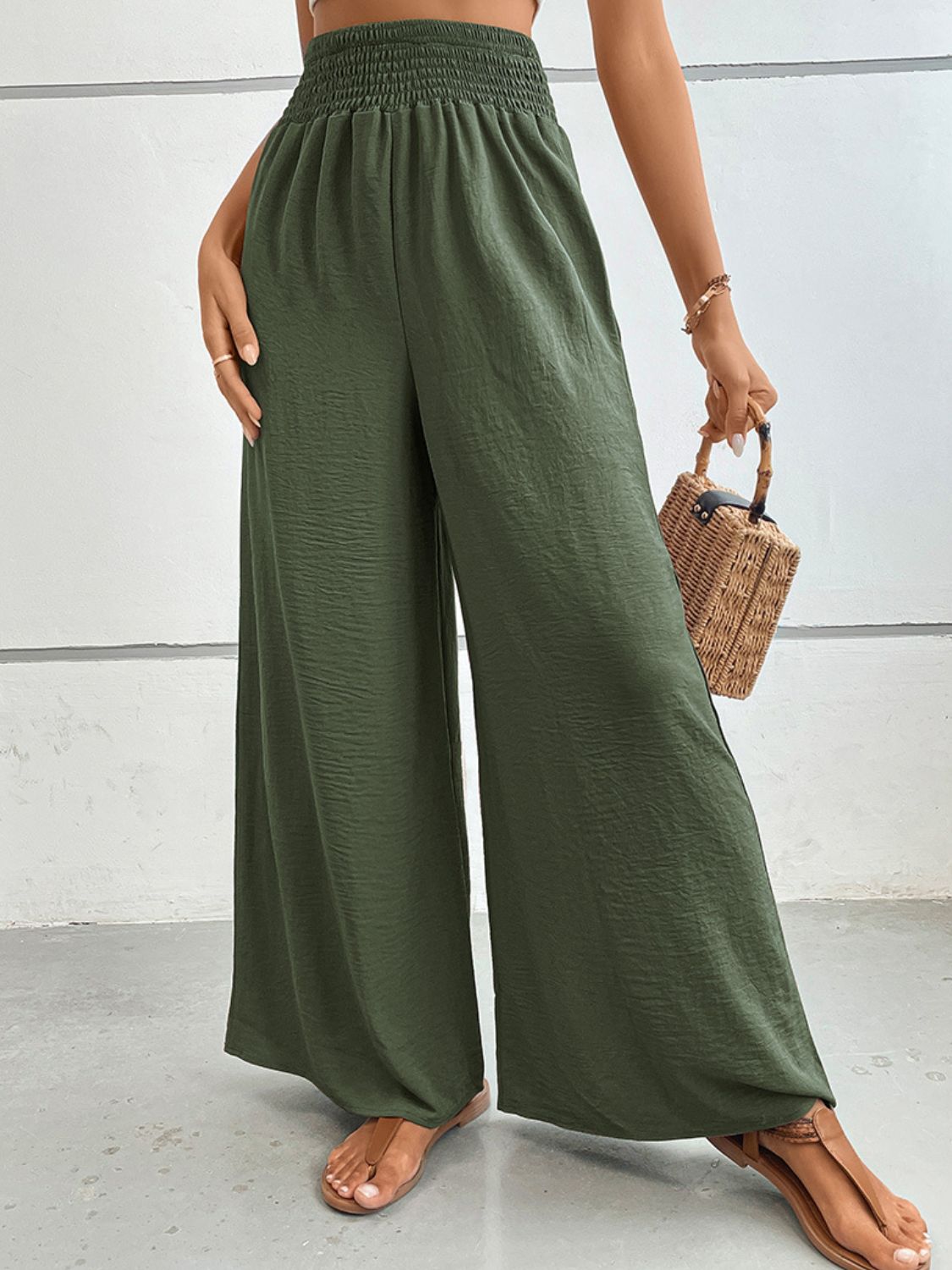 LynMaree palazzo Wide Waistband Relax Fit Long Pants