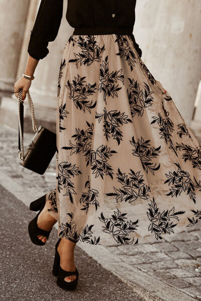 Sweet success -Embroidered High Waist Maxi Skirt