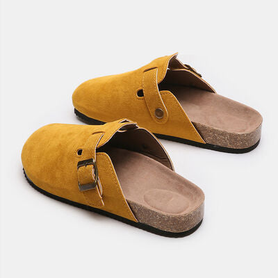 Take it easy -Suede Closed Toe Buckle Slide