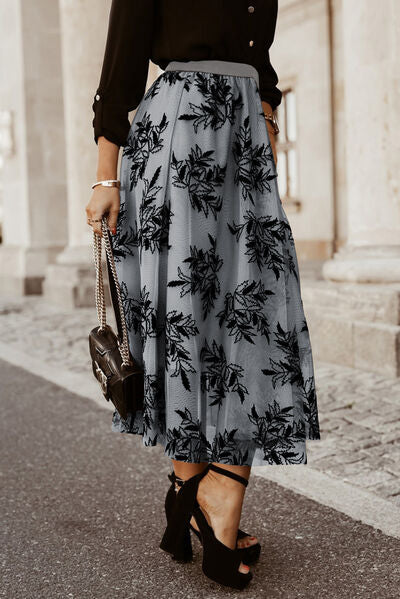 Sweet success -Embroidered High Waist Maxi Skirt