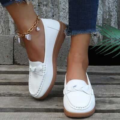 Relaxed comfort -Weave Wedge Heeled Loafers