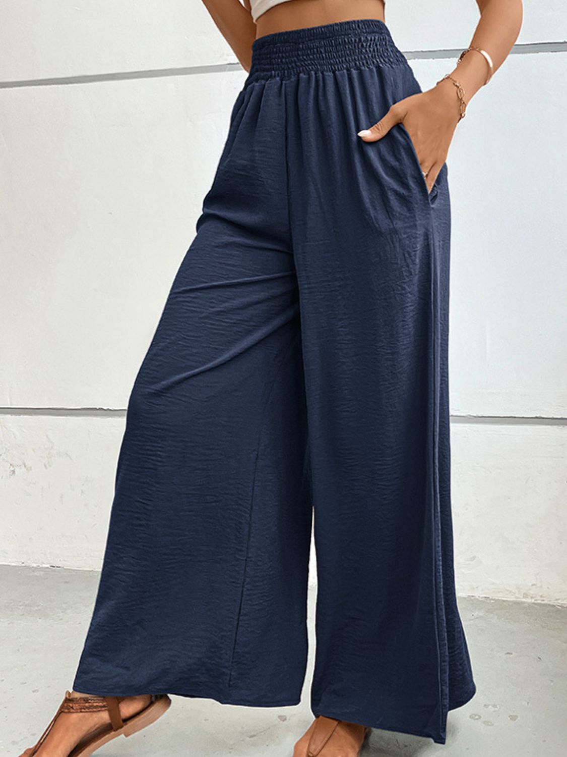 LynMaree palazzo Wide Waistband Relax Fit Long Pants