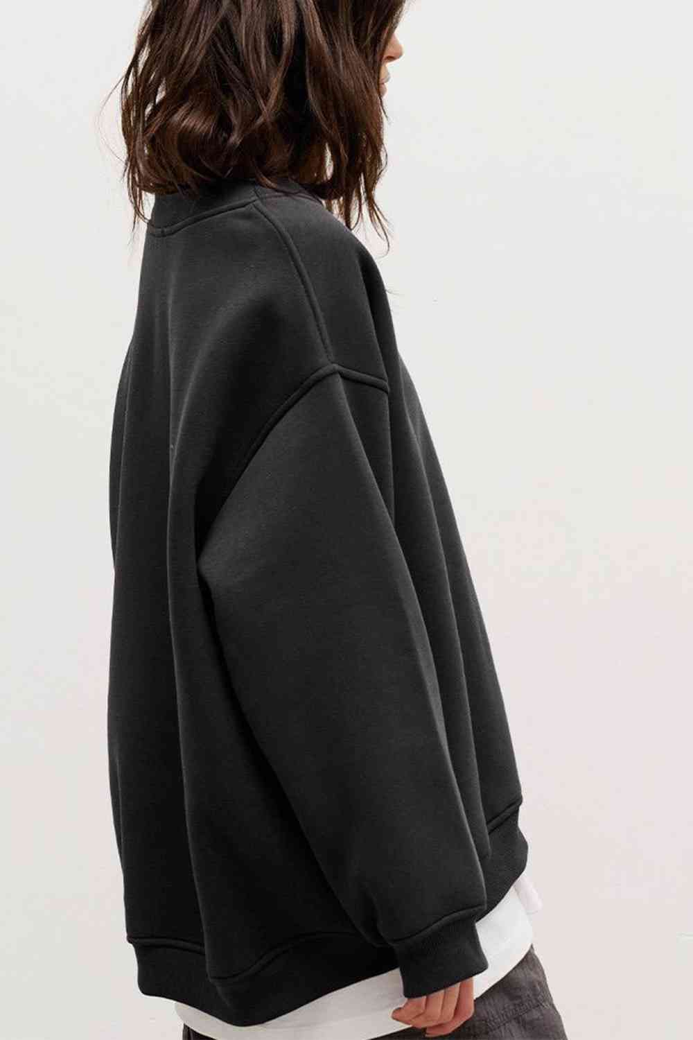 Oversize Round Neck Dropped Shoulder Sweatshirt