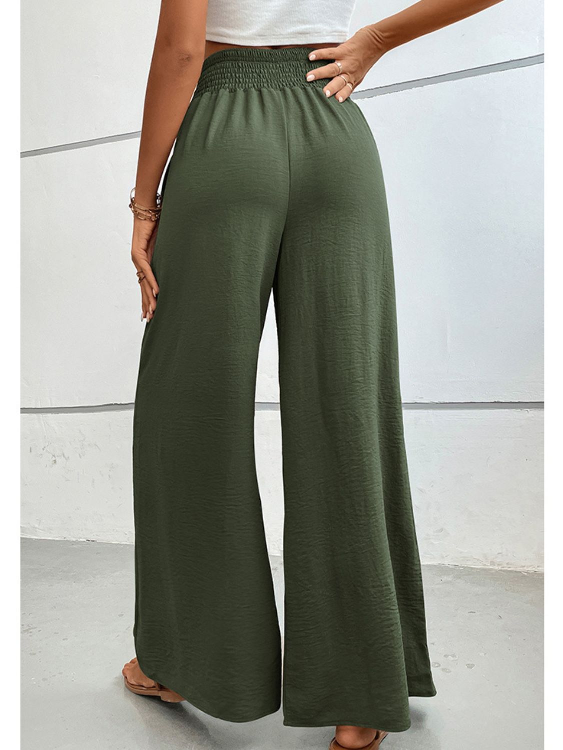 LynMaree palazzo Wide Waistband Relax Fit Long Pants