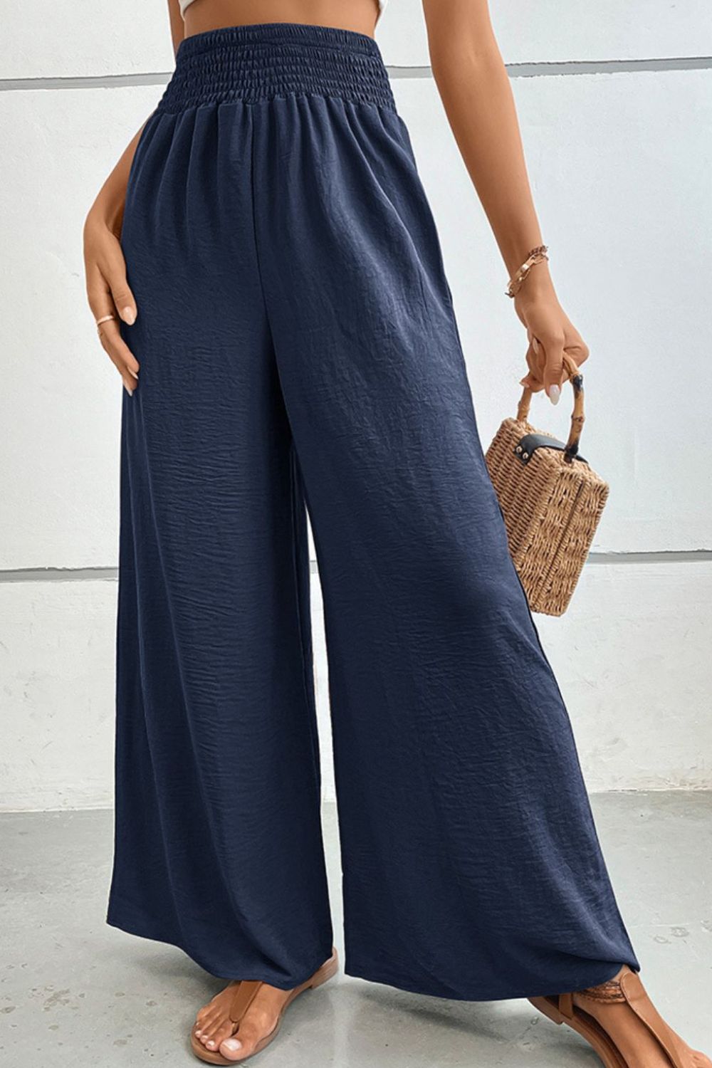 LynMaree palazzo Wide Waistband Relax Fit Long Pants