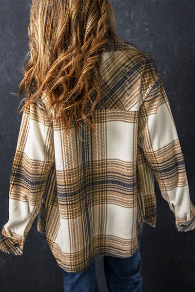 Up North Plaid Pocketed Dropped Shoulder Coat