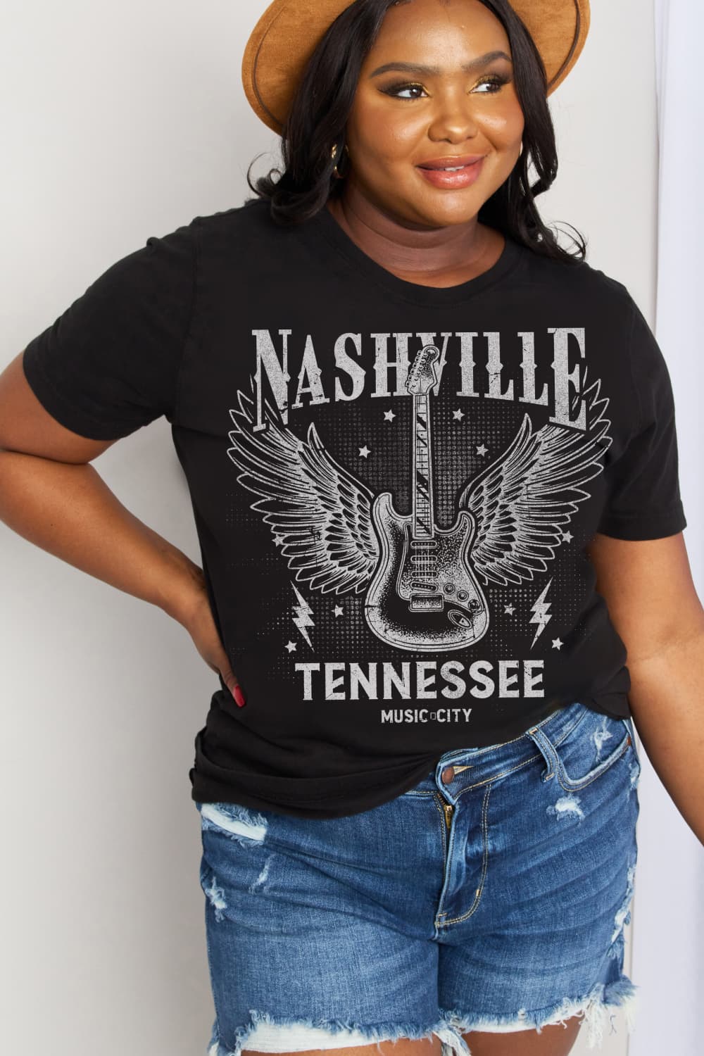 Simply Love Full Size NASHVILLE TENNESSEE MUSIC CITY Graphic Cotton Tee