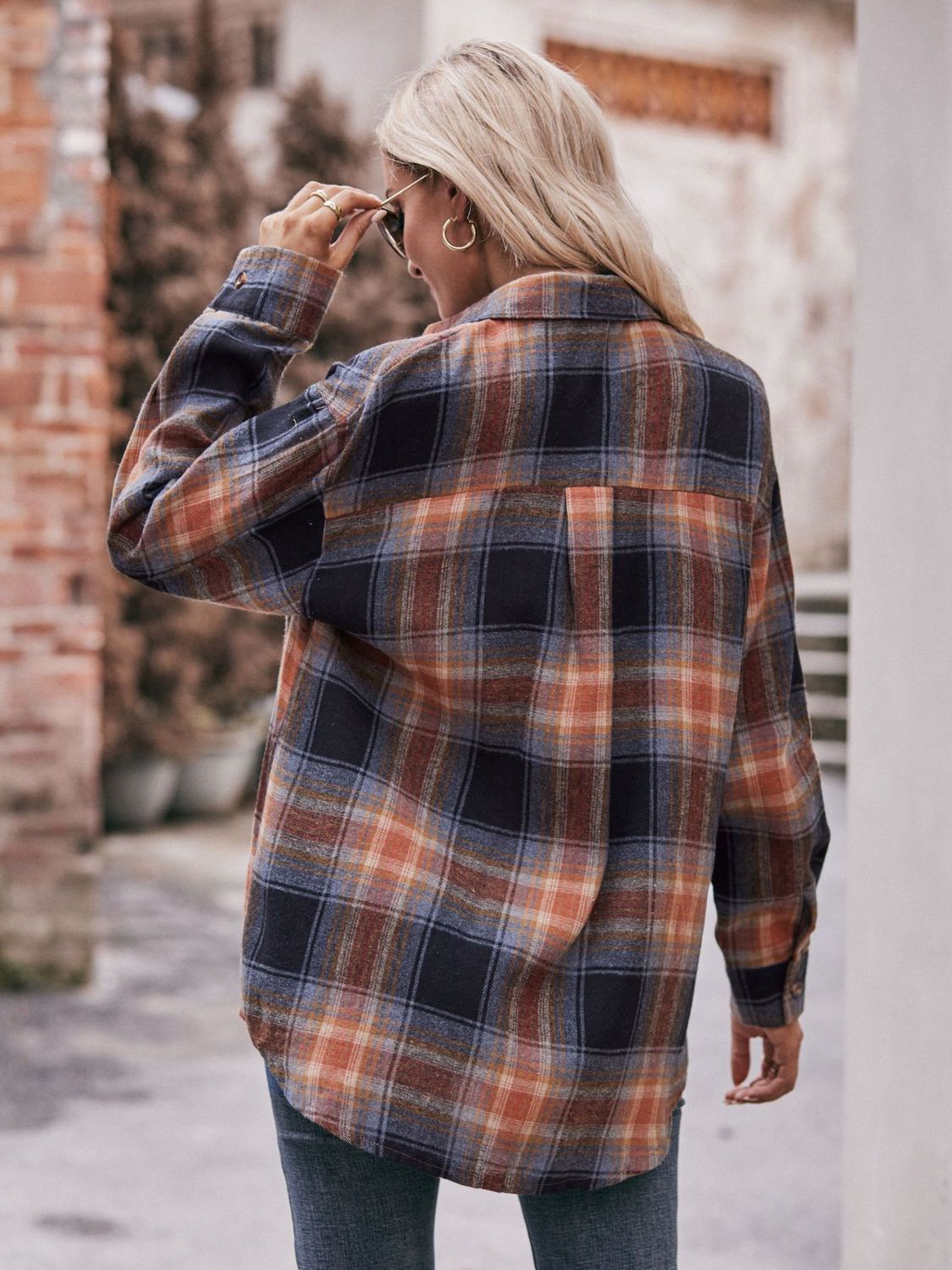 Teagan Plaid Dropped Shoulder Longline Shirt