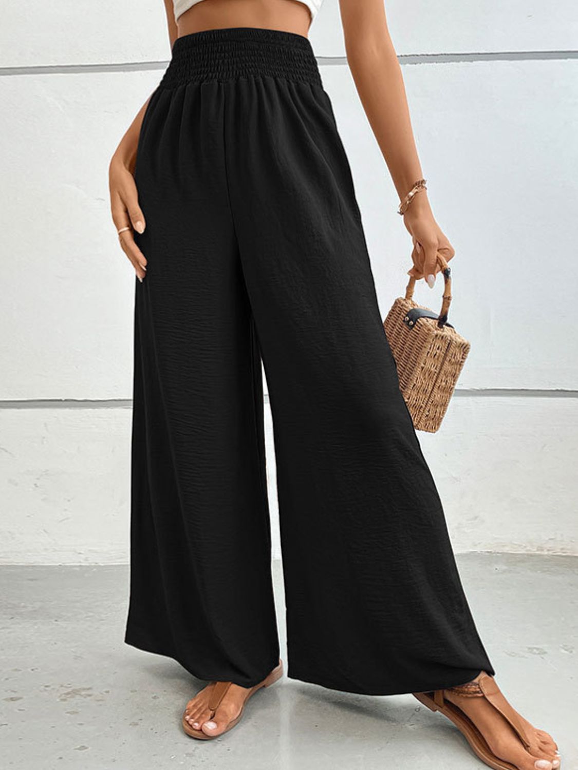 LynMaree palazzo Wide Waistband Relax Fit Long Pants