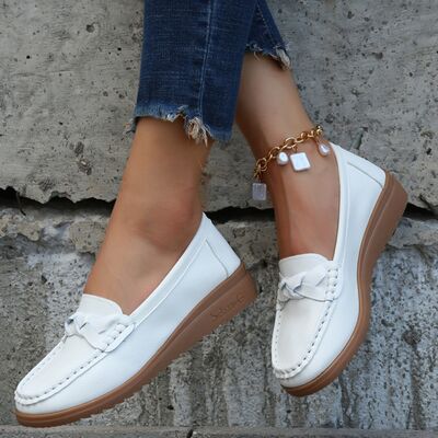 Relaxed comfort -Weave Wedge Heeled Loafers