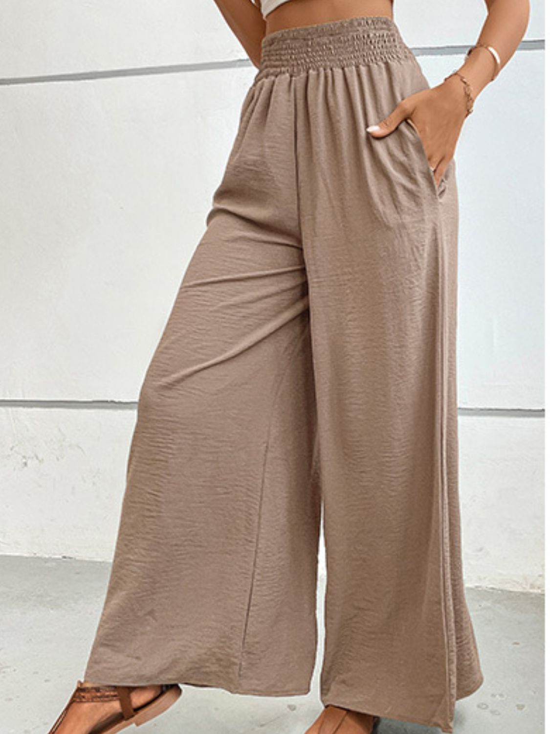 LynMaree palazzo Wide Waistband Relax Fit Long Pants