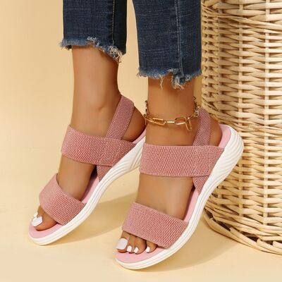 Rubber Open Toe Low Heel Sandals