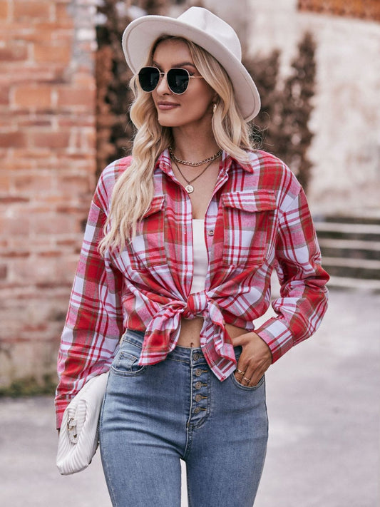 Teagan Plaid Dropped Shoulder Longline Shirt