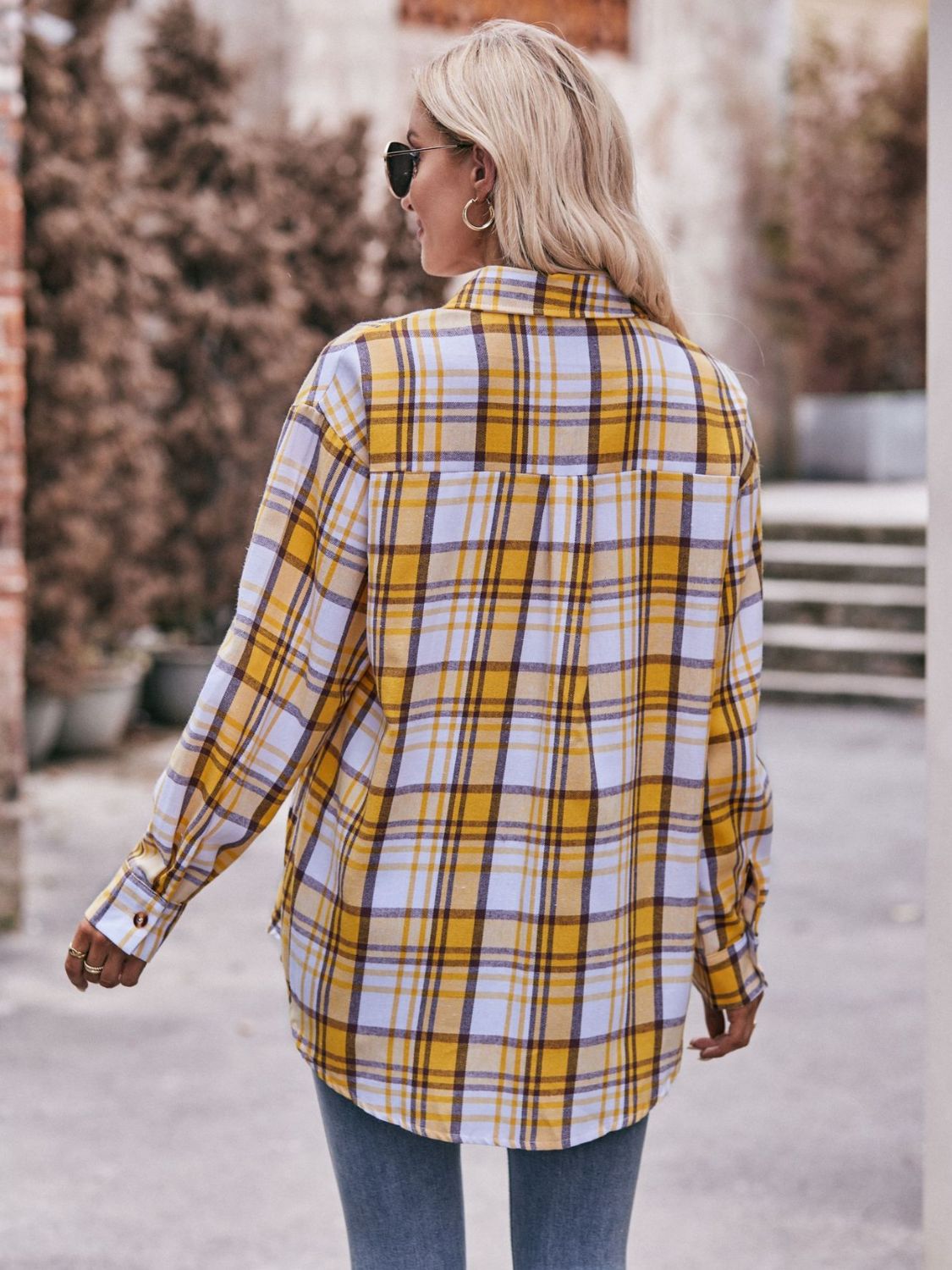 Teagan Plaid Dropped Shoulder Longline Shirt