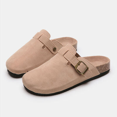 Take it easy -Suede Closed Toe Buckle Slide