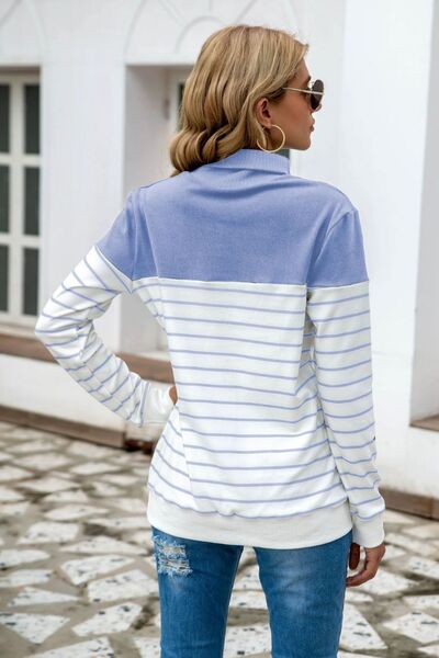 Unstoppable Striped Contrast Turtleneck Sweater