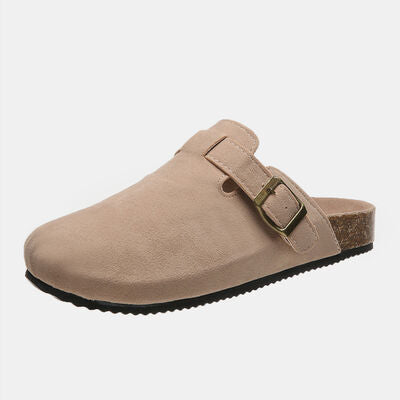 Take it easy -Suede Closed Toe Buckle Slide