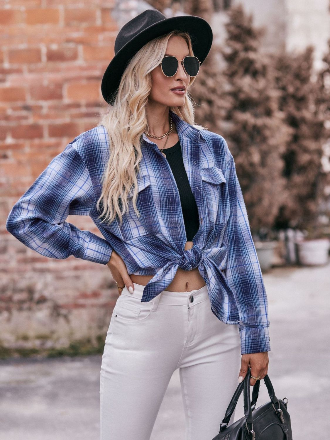 Teagan Plaid Dropped Shoulder Longline Shirt