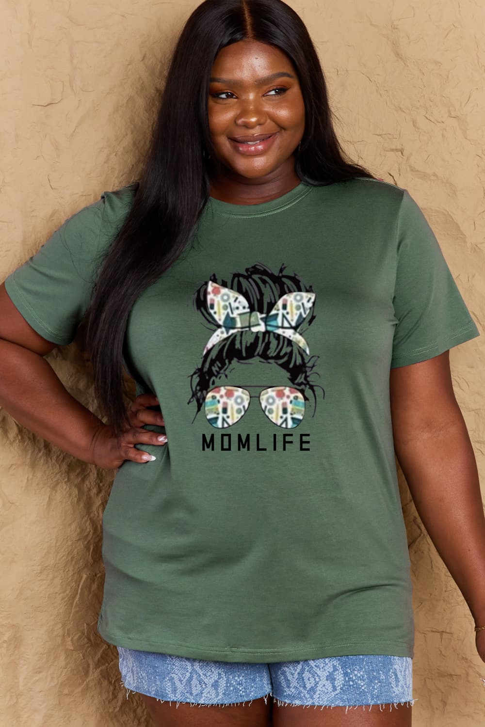 Simply Love Full Size MOM LIFE Graphic Cotton Tee