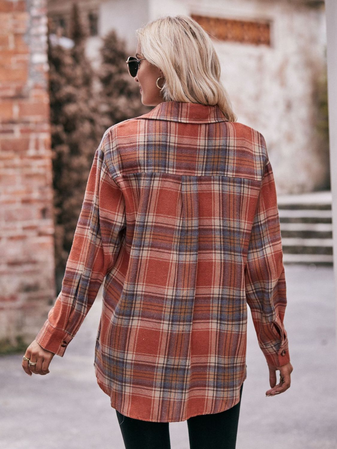 Teagan Plaid Dropped Shoulder Longline Shirt