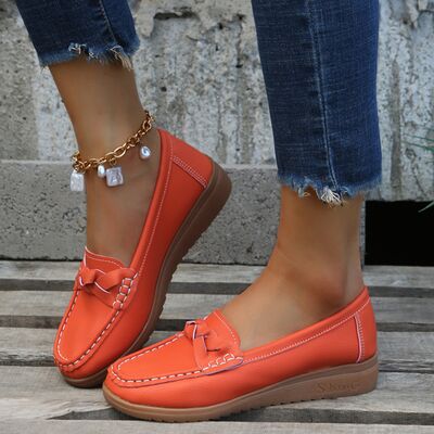 Relaxed comfort -Weave Wedge Heeled Loafers