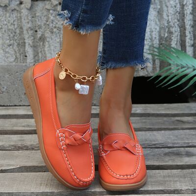 Relaxed comfort -Weave Wedge Heeled Loafers