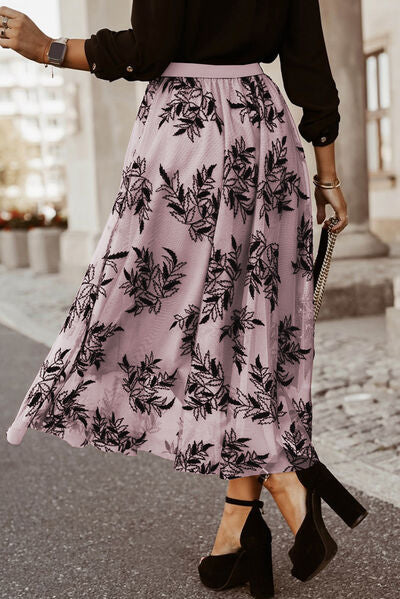 Sweet success -Embroidered High Waist Maxi Skirt