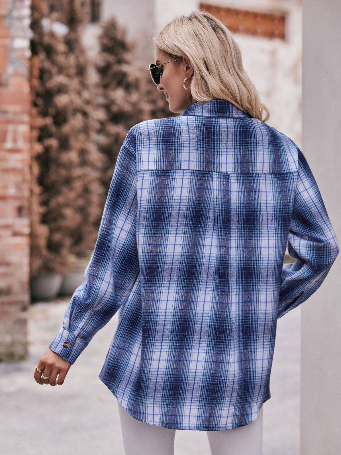 Teagan Plaid Dropped Shoulder Longline Shirt