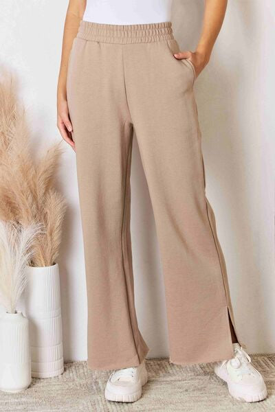 The Explorer RISEN Wide Waistband Slit Wide Leg Pants