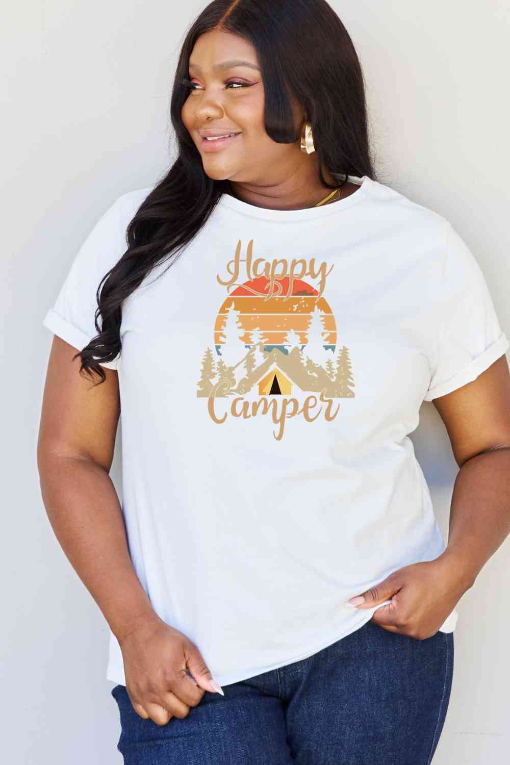 Simply Love Full Size HAPPY CAMPER Graphic T-Shirt