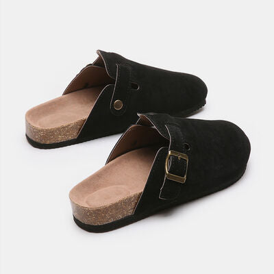 Take it easy -Suede Closed Toe Buckle Slide