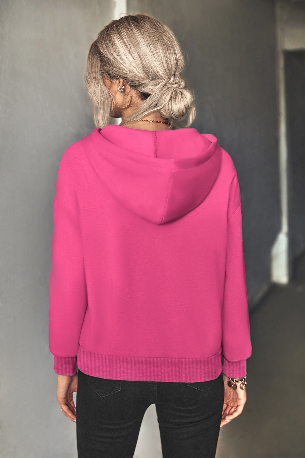 Half-Zip Drawstring Hoodie