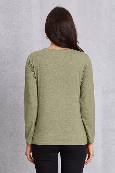 SUNSHINE COFFE Round Neck Long Sleeve T-Shirt