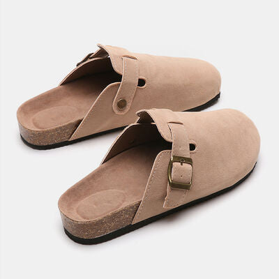 Take it easy -Suede Closed Toe Buckle Slide